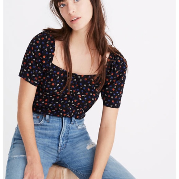 Madewell Tops - Madewell Square Neck Blouse in Prairie Posie
